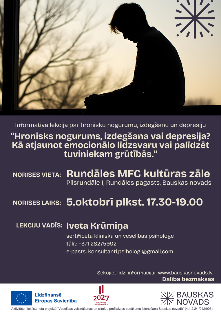 Lekcija "Hronisks nogurums, izdegšana vai depresija? Kā atjaunot emocionālo līdzsvaru vai palīdzēt tuviniekam grūtībās"