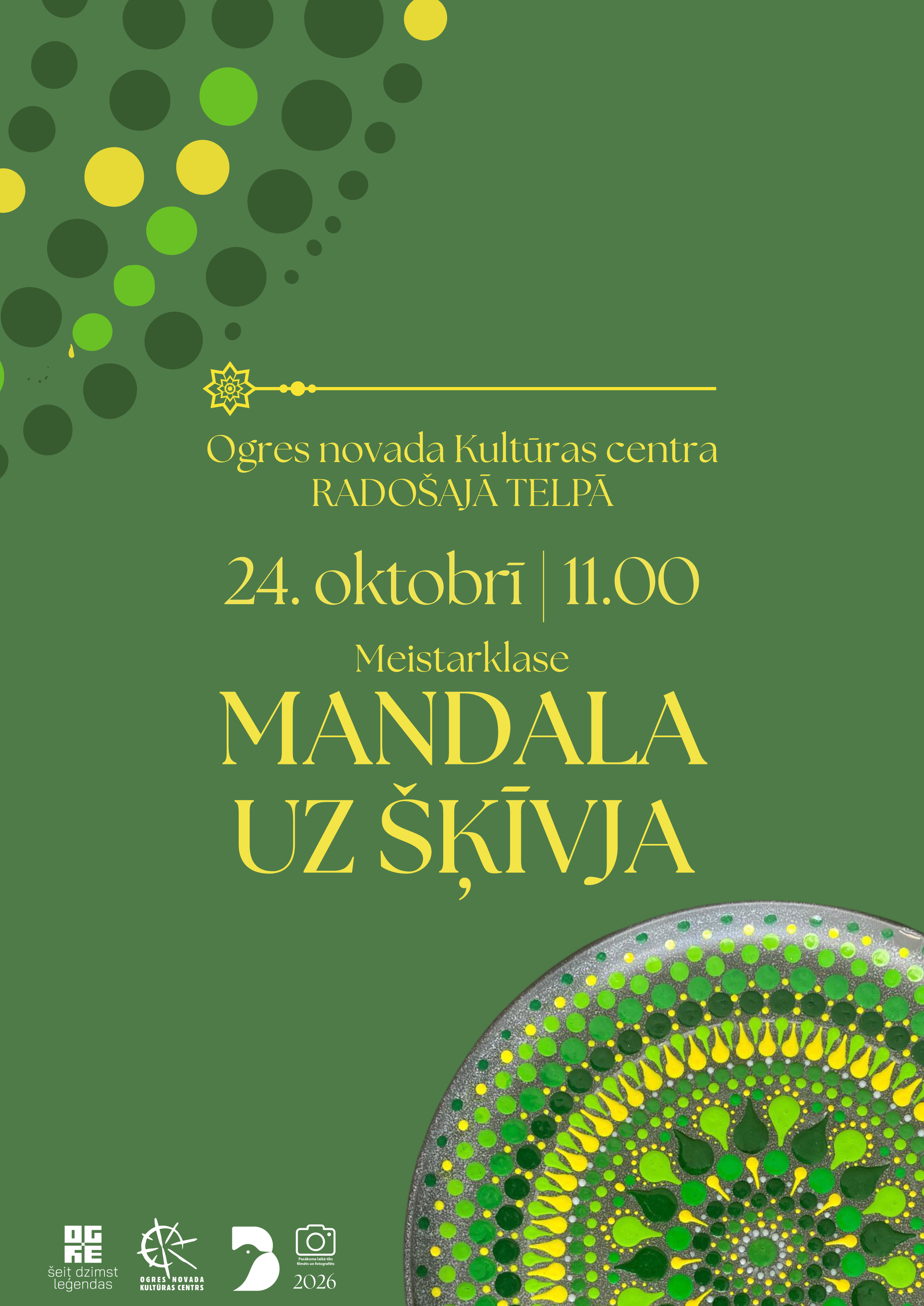 ATCELTS! Meistarklase MANDALA UZ ŠĶĪVJA