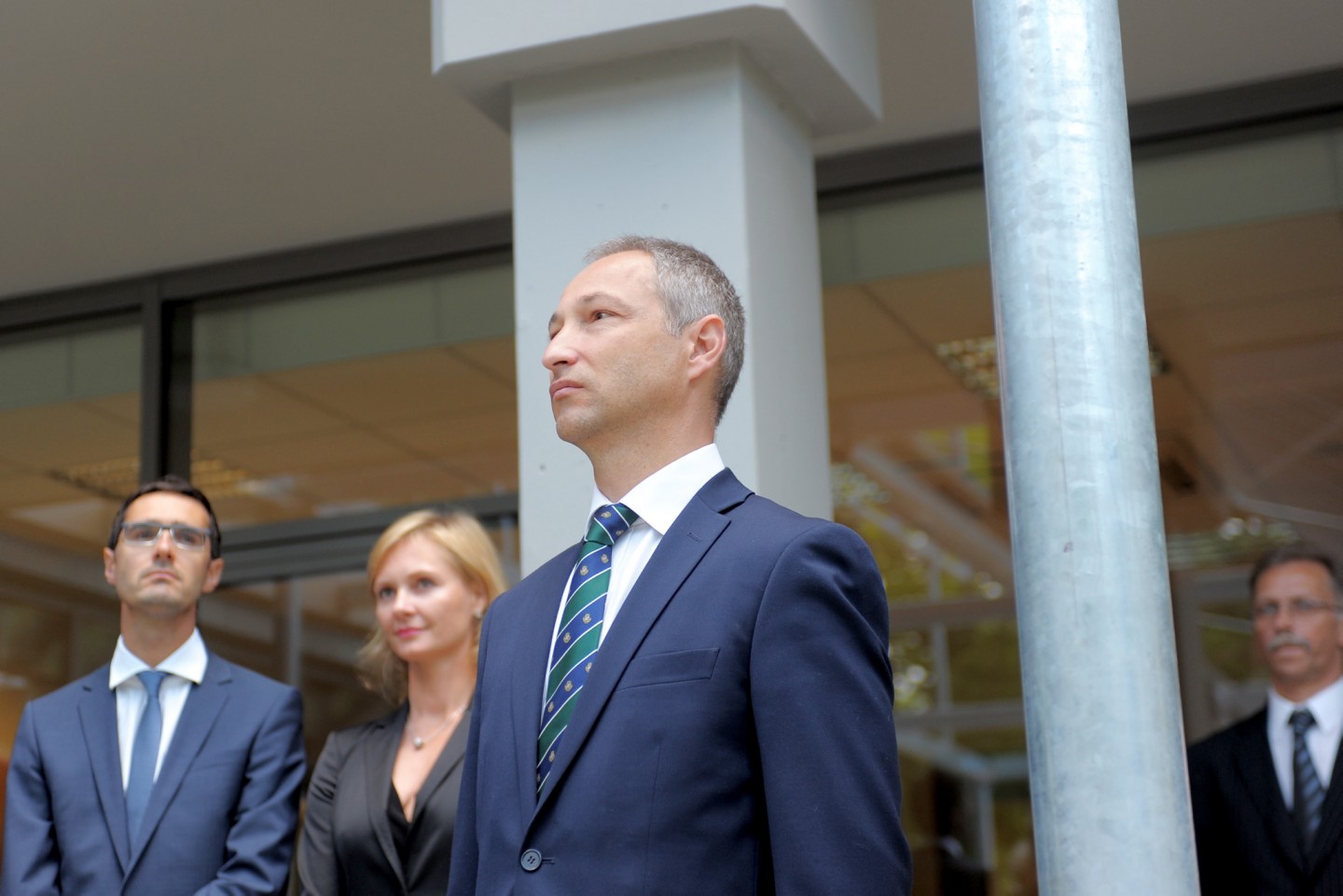 17.07.2013. Svinīgi atklāk jauno Administratīvās rajona tiesas Rīgas tiesu nama ēku. Baldones iela 1a, Rīga.