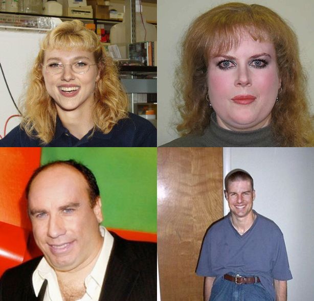 Skārleta Johansone, Nikola Kidmena, Džons Travolta un Toms Krūzs.