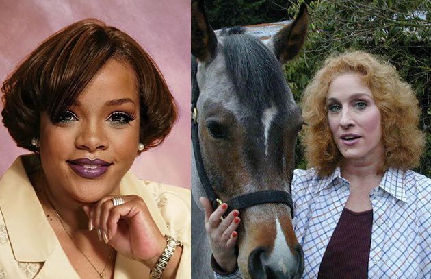 Rihiana, zirgs un tikai tad Sāra - Džesika Pārkere.