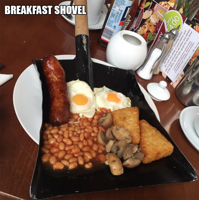 Brokastis šķīvī? Nē, labāk lāpstā