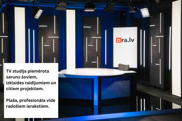Izīrējam TV studiju sarunu un izklaides raidījumu ierakstīšanai